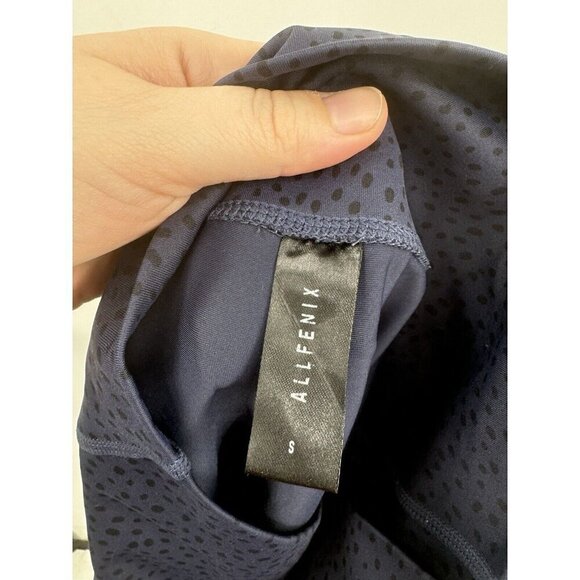 All Fenix Legging Women Small Navy Blue Spotted Animal Print 7/8 Ankle Athletic - Picture 6 of 7